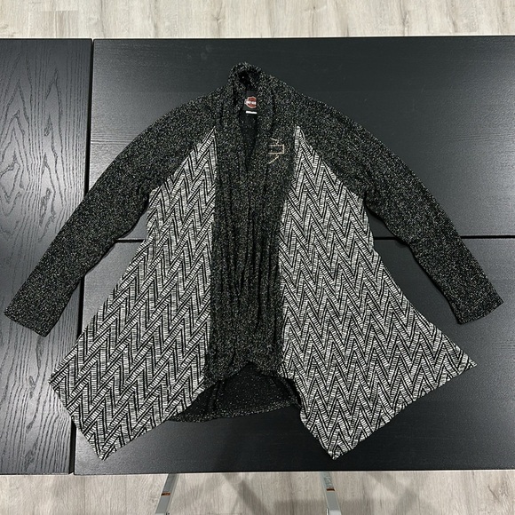 Harley-Davidson Women's Knit Chevron Panel Long Sleeve Cardigan - S/M - Picture 4 of 12